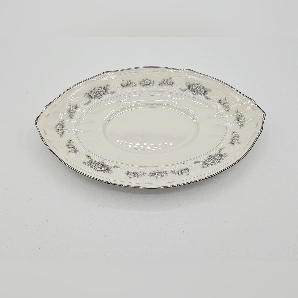 Vintage Noritake Floral Southern Lace Oval Gravy Boat Tray/Plate *TRAY ONLY